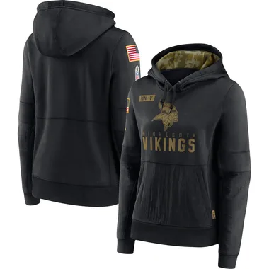 Men's minnesota vikings nike black 2020 salute to service sideline performance pullover hoodie clearance
